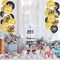 30pcs 50th Anniversary Decorations Kit (Black Gold 50th) 12 inch